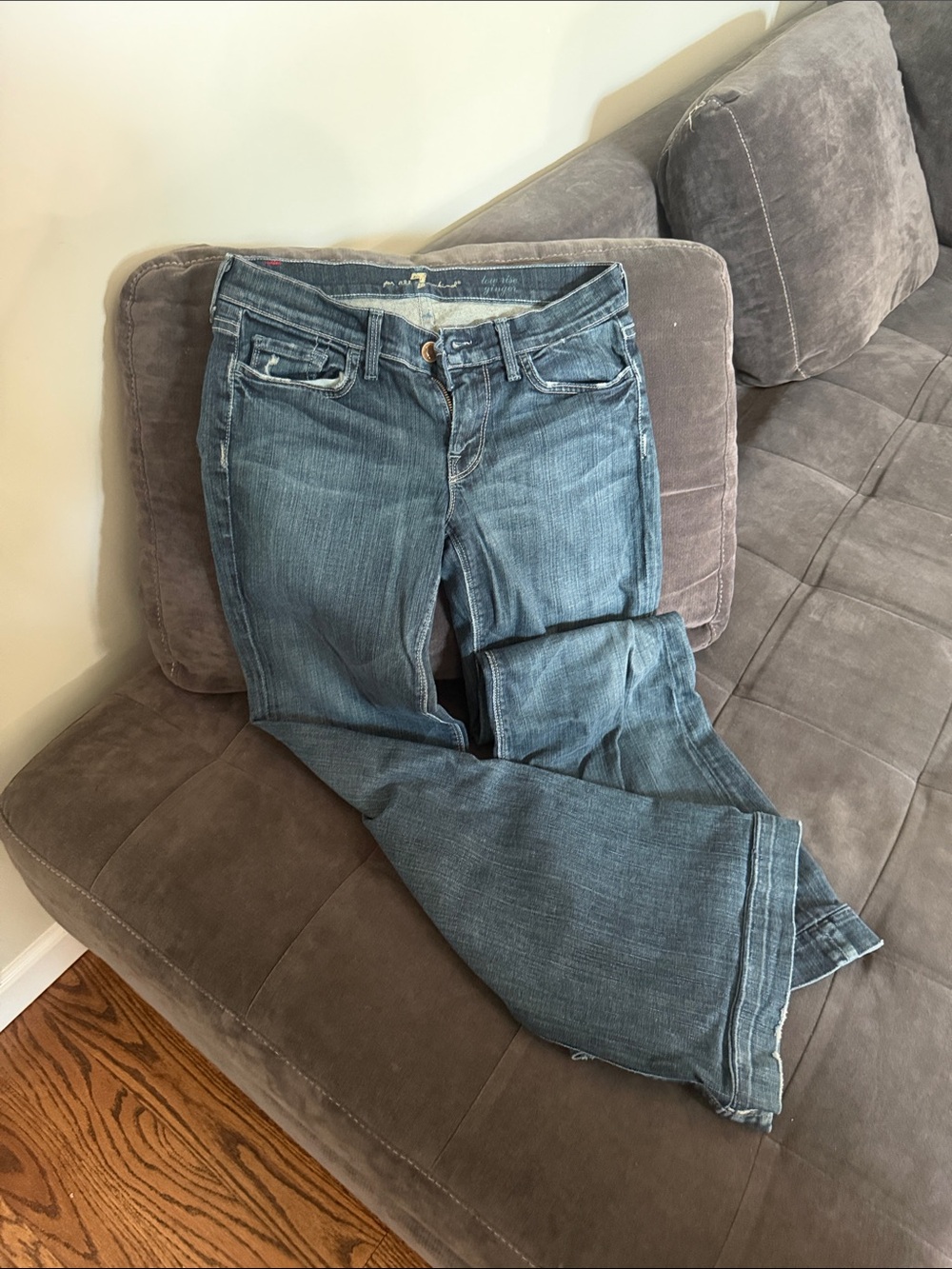 7 For All Mankind Women's Blue Flare Jeans